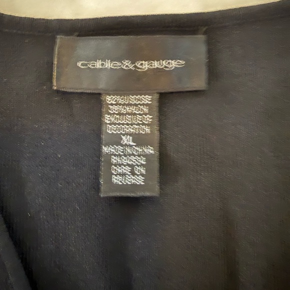 Cable & Gauge Black Wrap Blouse V-Neck 3/4 Sleeve Top - Size XL - Picture 6 of 6